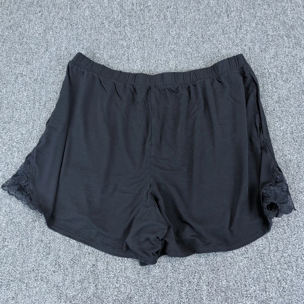 Soma Cool Nights Lace Trim Pajama Shorts Women Medium Black Sleepwear Loungewear
